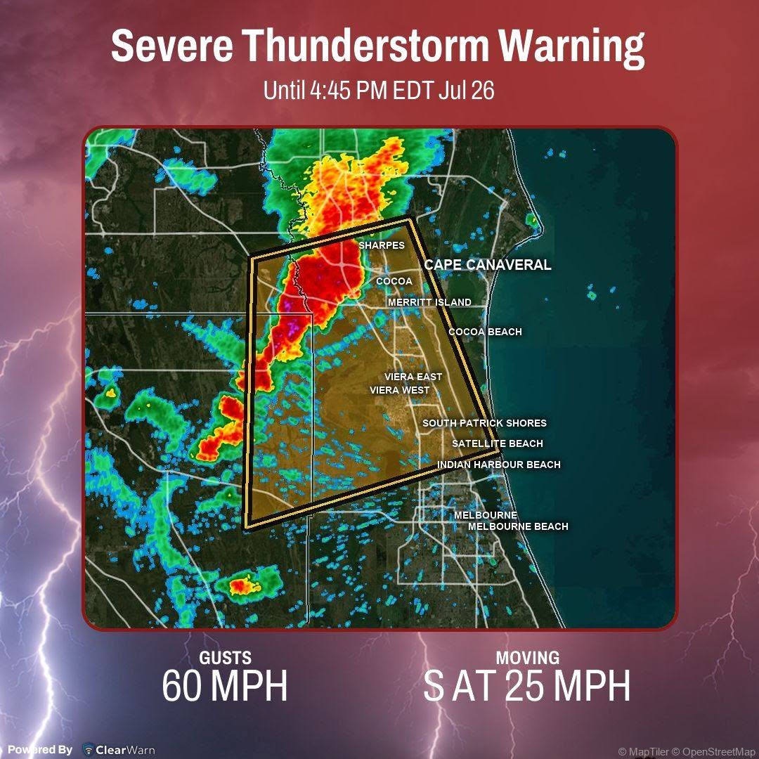 ClearWarn Severe Thunderstorm Warning graphic